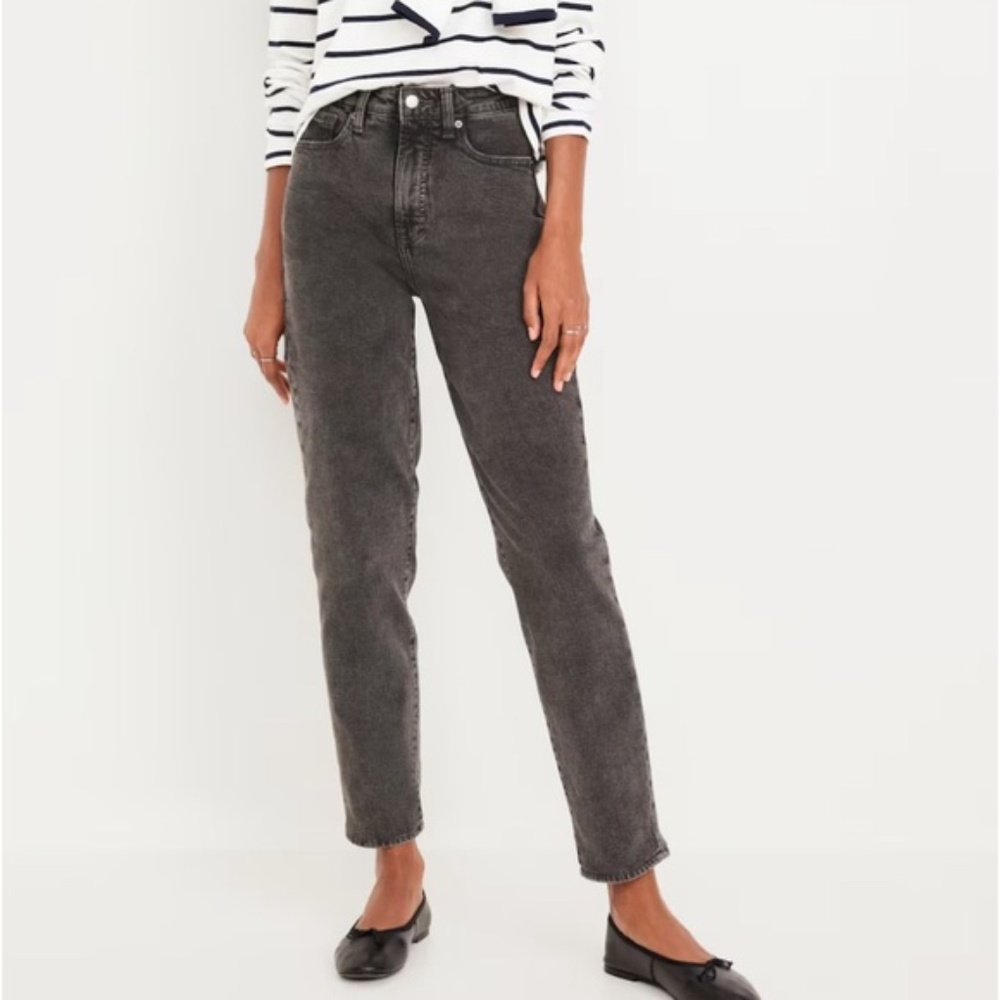 Old Navy High-Waisted OG Straight Ankle Jeans- 12 R (Faded Black)